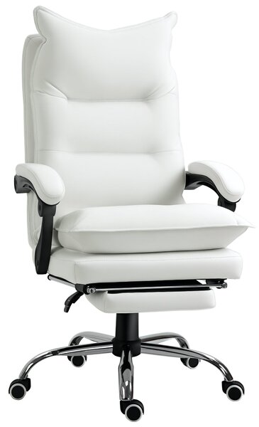 Kancelářská židle Vinsetto s funkcí sklonu, ergonomická pracovní židle, výškově nastavitelná otočná židle s podnožkou, polstrovaná, nosnost až 135 kg