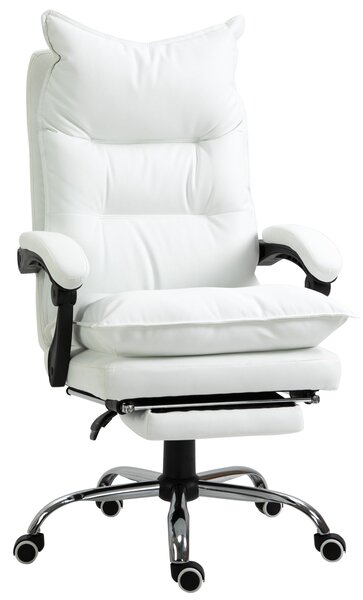 Kancelářská židle Vinsetto s funkcí sklonu, ergonomická pracovní židle, výškově nastavitelná otočná židle s podnožkou, polstrovaná, nosnost až 135 kg