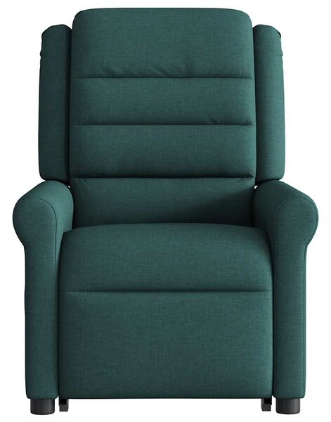 Elektrické zvedací polohovací křeslo tmavě zelené textil 3303340