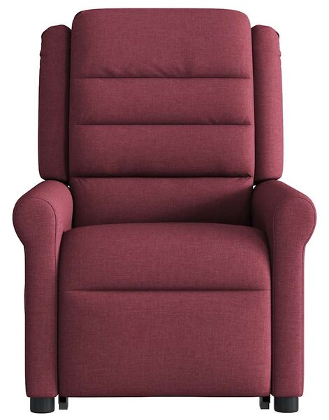 Zvedací masážní polohovací křeslo vínové textil 3303327