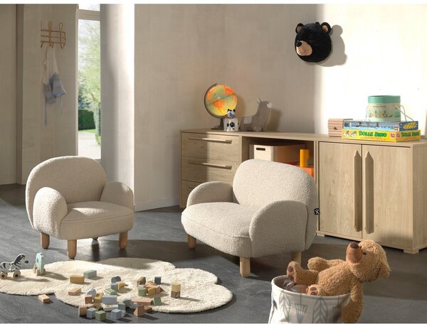 Béžové dětské křesílko z textilie bouclé Rocky – Vipack