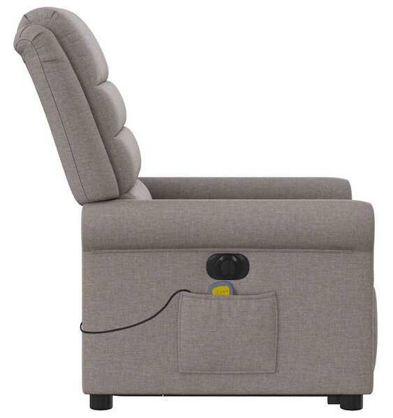 Elektrické zvedací masážní polohovací křeslo taupe textil 3303351