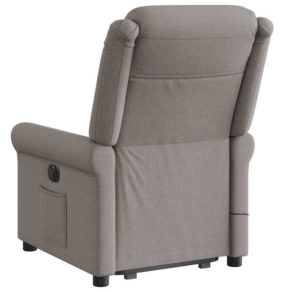 Elektrické zvedací masážní polohovací křeslo taupe textil 3303351