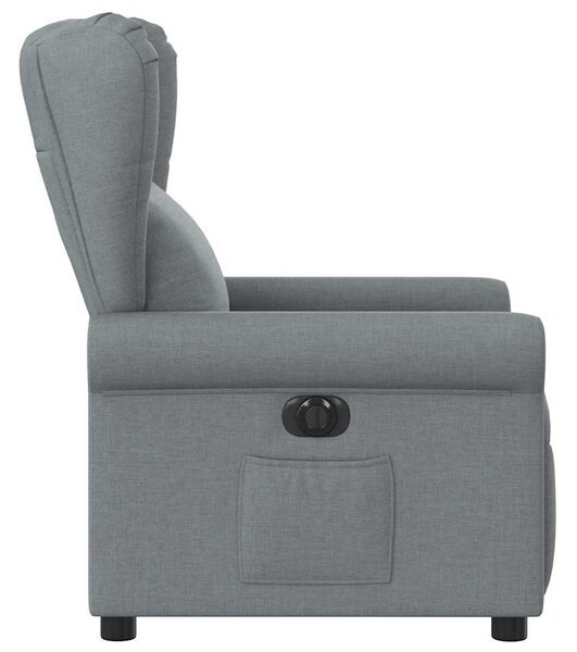 Elektrické polohovací křeslo světle šedé textil 3303354