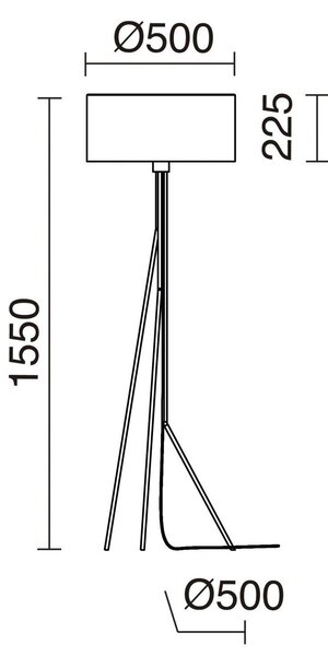 Exo Diagonal F E27 stojací svítidlo černé