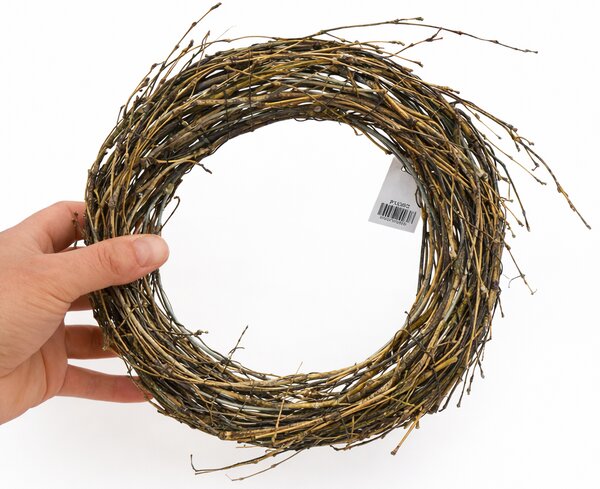 MOREX Dekorační věnec P1536/2 – přírodní proutěný věnec 24 × 5 × 24 cm (k dodekorování)