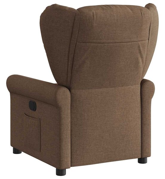Elektrické polohovací křeslo hnědé textil 3303358
