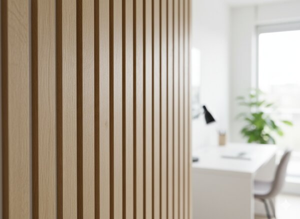 Horve Akustický panel 2700 x 605 mm - bílý dub s bílým filcem (dekor ze tří stran)