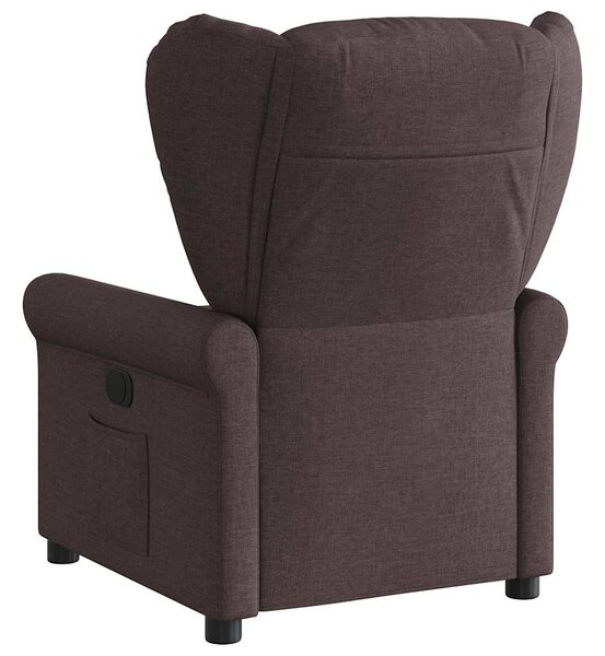 Elektrické polohovací křeslo tmavě hnědé textil 3303359