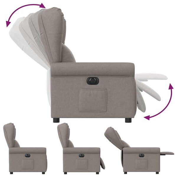 Elektrické polohovací křeslo taupe textil 3303361