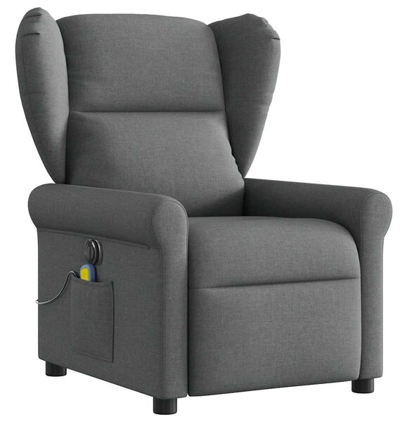 Elektrické masážní polohovací křeslo tmavě šedé textil 3303365
