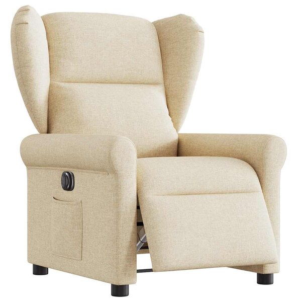 Elektrické polohovací křeslo krémové textil 3303362