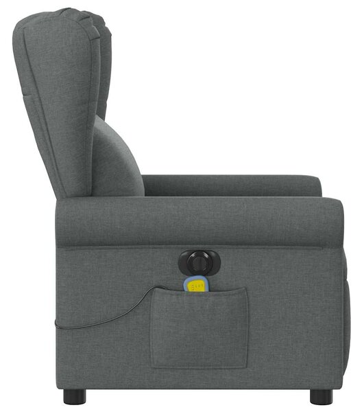 Elektrické masážní polohovací křeslo tmavě šedé textil 3303365