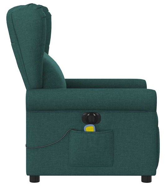 Elektrické masážní polohovací křeslo tmavě zelené textil 3303370