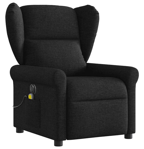Elektrické masážní polohovací křeslo černé textil 3303366