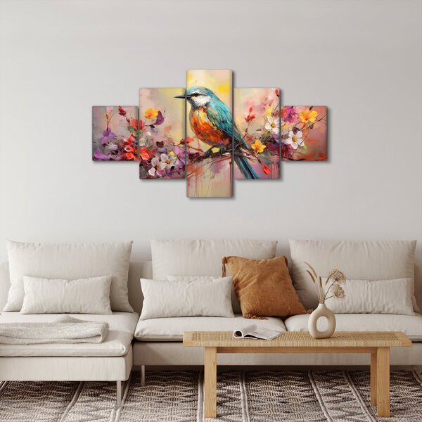Obraz - Malba ptáčka (125x70 cm)