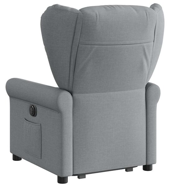 Zvedací polohovací křeslo světle šedé textil 3303374