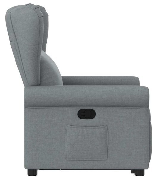Zvedací polohovací křeslo světle šedé textil 3303374