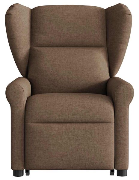 Zvedací polohovací křeslo hnědé textil 3303378