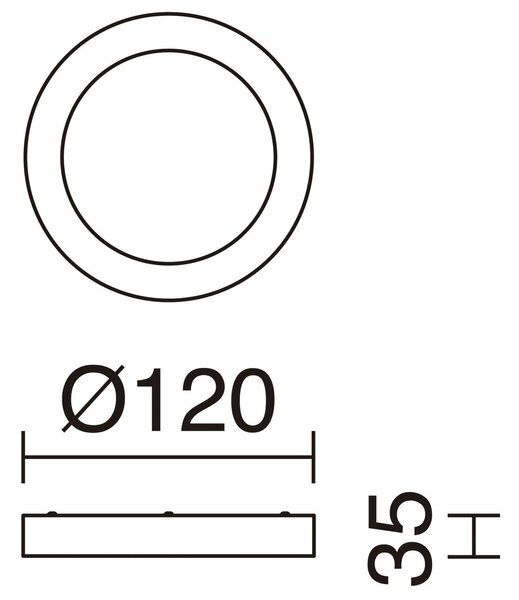 Indeluz Gia Round Surf LED přisazené svítidlo 3000K120mm