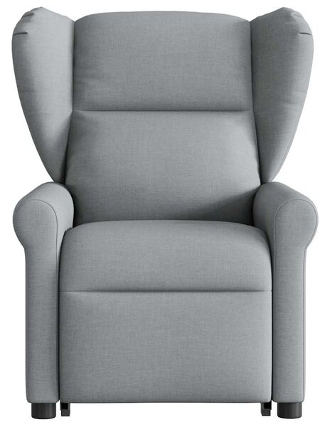 Zvedací polohovací křeslo světle šedé textil 3303374