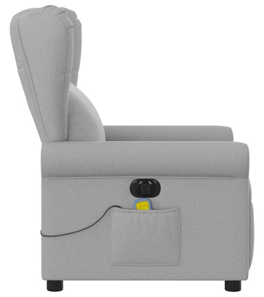Elektrické masážní polohovací křeslo obláčkově šedé textil 3303373