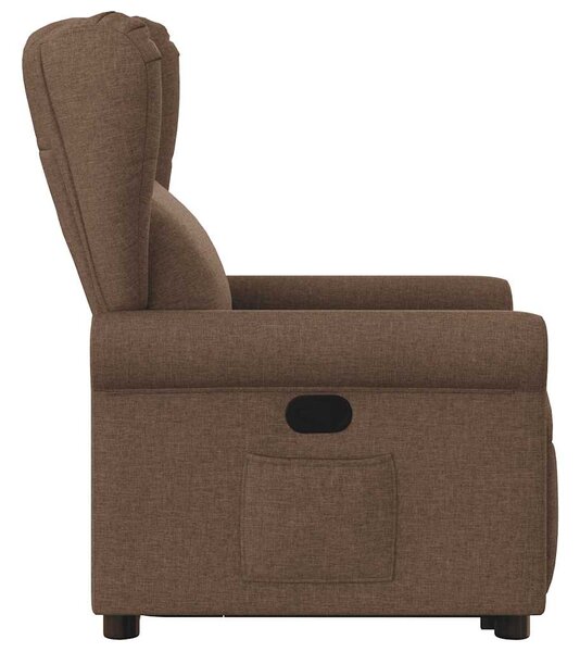 Zvedací polohovací křeslo hnědé textil 3303378