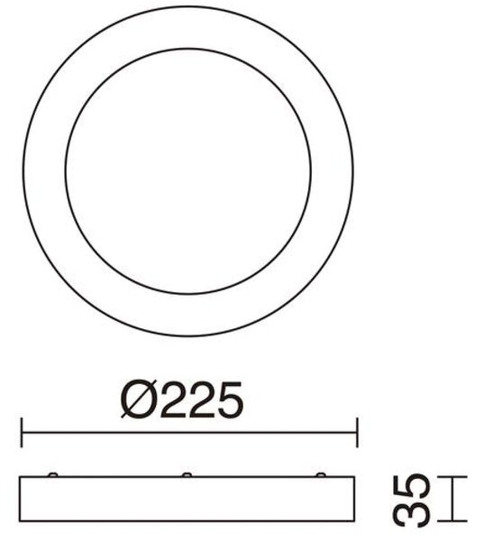 Indeluz Gia Round Surf LED přisazené svítidlo 3000K120mm