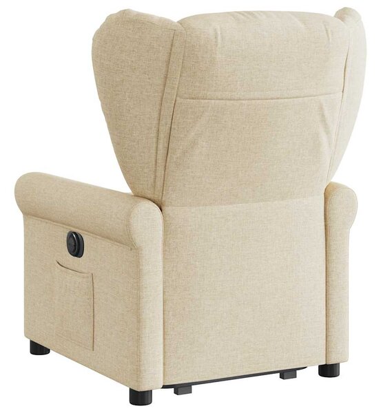 Zvedací polohovací křeslo krémové textil 3303382