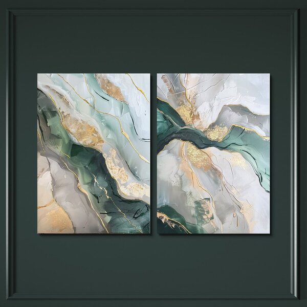 Obrazy s ručně malovanými prvky v sadě 2 ks 50x70 cm Aventurine – Styler