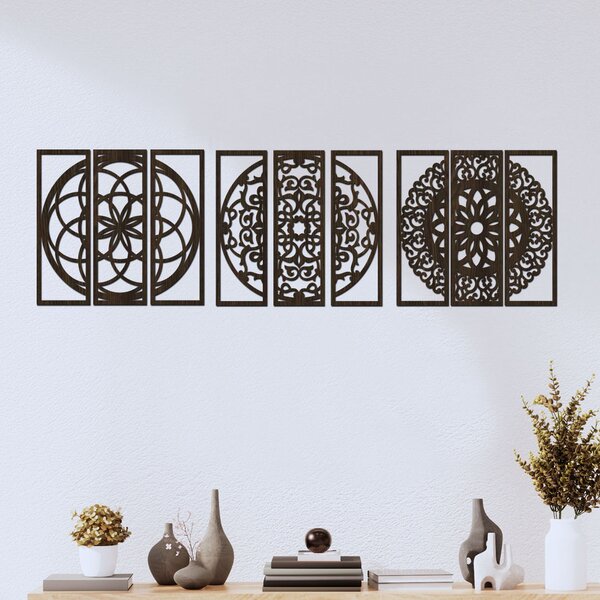 Kolekce 3 dřevěných mandal | Rozměry (cm): 40x40 | Zvolte barvu dekoru: Wenge