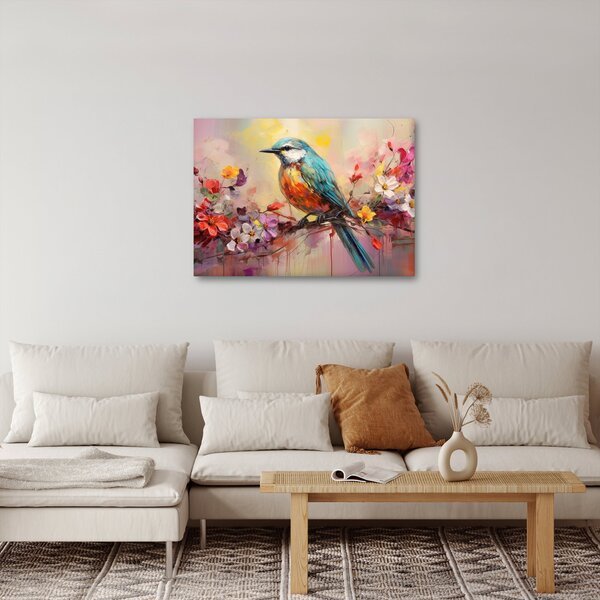 Obraz - Malba ptáčka (70x50 cm)
