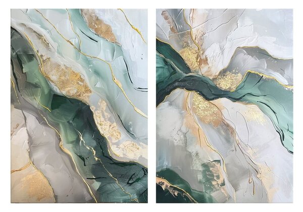 Obrazy s ručně malovanými prvky v sadě 2 ks 50x70 cm Aventurine – Styler