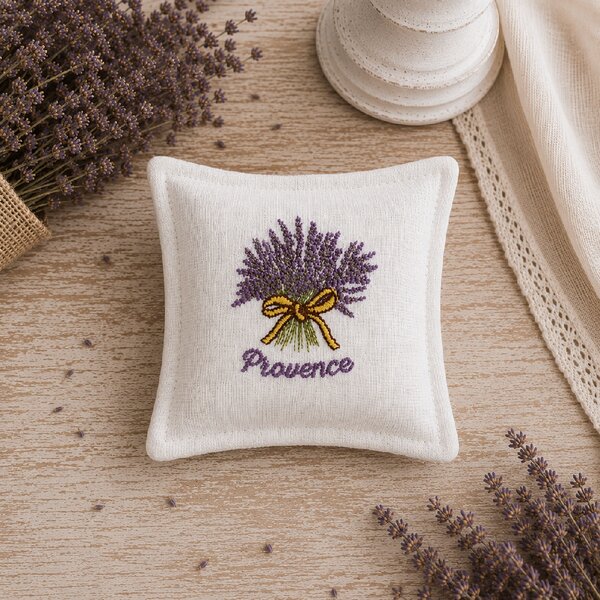 Esprit Provence Vyšívaný polštářek plněný levandulí