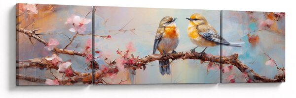 Obraz - Zamilovaní ptáčci (170x50 cm)