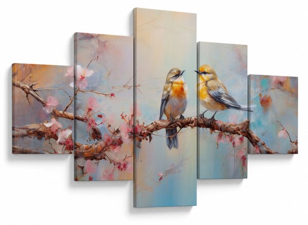 Obraz - Zamilovaní ptáčci (125x70 cm)