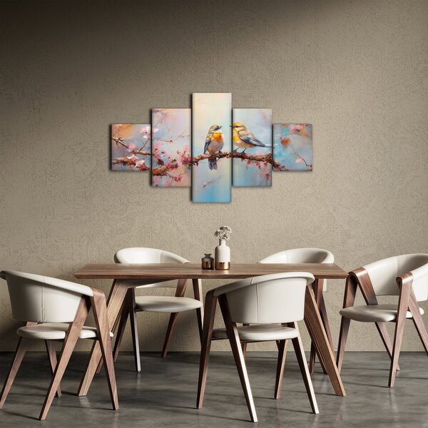 Obraz - Zamilovaní ptáčci (125x70 cm)