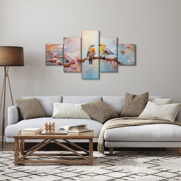 Obraz - Zamilovaní ptáčci (125x70 cm)