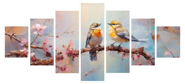 Obraz - Zamilovaní ptáčci (210x100 cm)