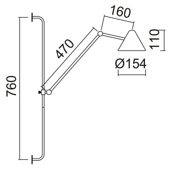 Exo Superficie Arm LED nástěnné svítidlo S