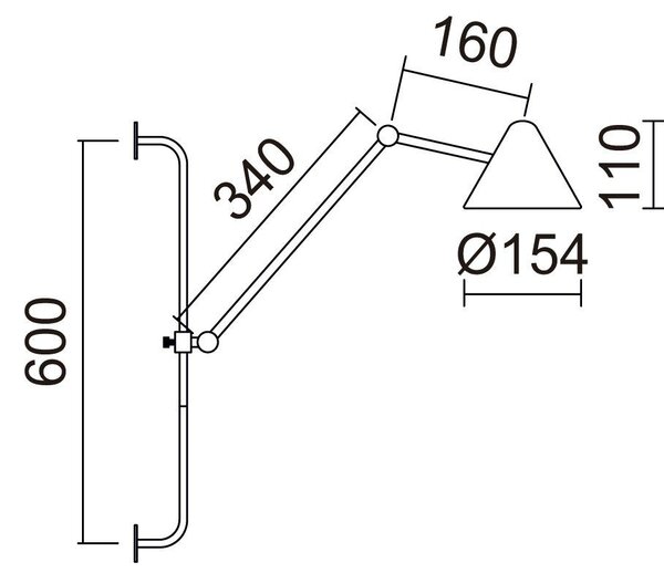 Exo Superficie Arm LED nástěnné svítidlo S