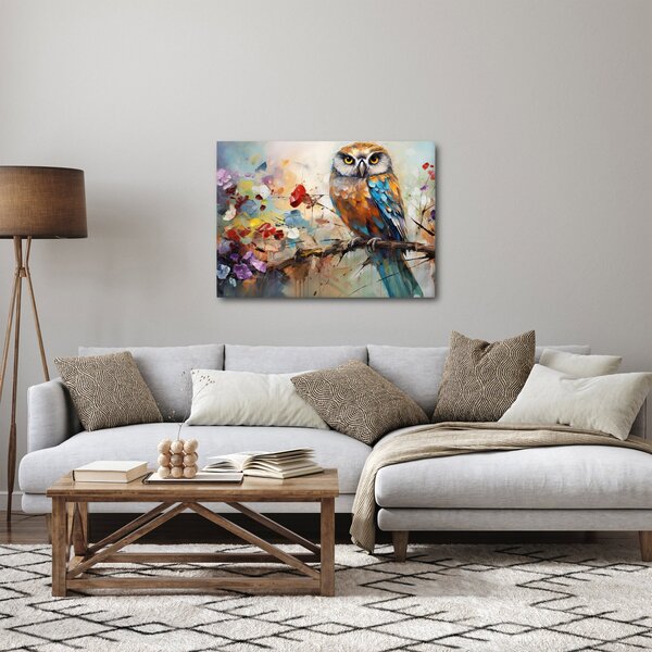 Obraz - Malovaná sova (70x50 cm)