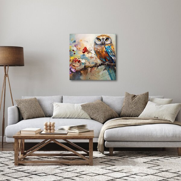 Obraz - Malovaná sova (30x30 cm)