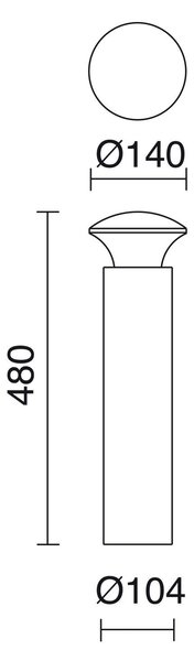 Cristher Push H480 LED sloupkové svítidlo bílé