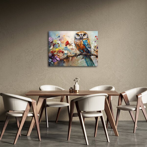 Obraz - Malovaná sova (70x50 cm)