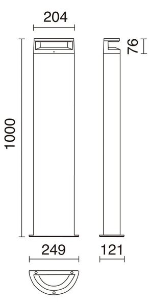 Dopo Loop LED sloupkové svítidlo černé 3000K1000mm