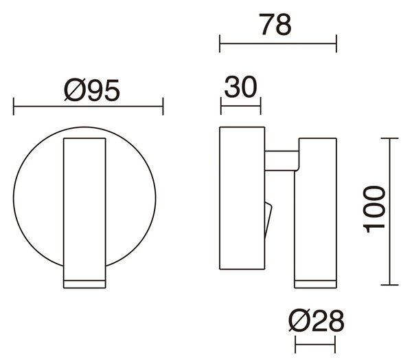 Exo Minimal LED nástěnné svítidlo černé