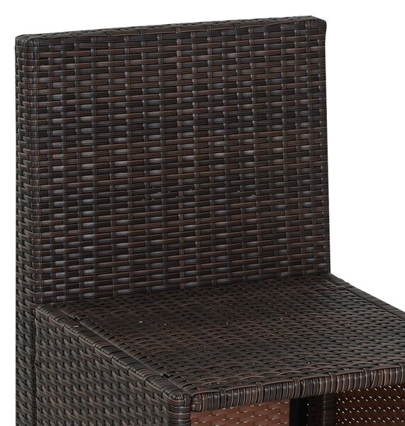 Outsunny 5dílná sada zahradního nábytku z poly ratanové, odolný balkonový nábytek pro 4 osoby s stolem, 4 židlemi a polštáři, lounge set pro balkon a