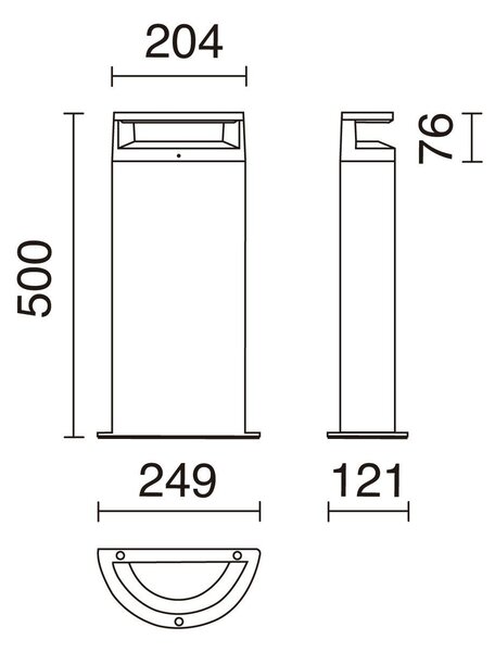 Dopo Loop LED sloupkové svítidlo černé 3000K1000mm