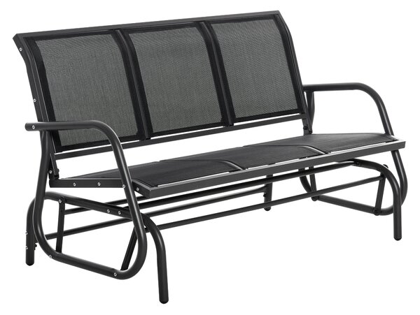 Závěsná lavice Outsunny pro 3 osoby s houpacím mechanismem, kovová zahradní houpačka, nosnost až 300 kg, zahradní nábytek pro zahradu a terasu, rozměr